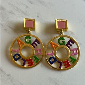 Karl Lagerfeld Vintage multi color enamel earrings